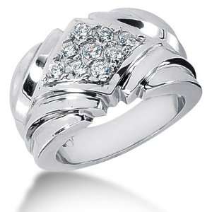  0.45 Ct Men Diamond Ring Wedding Band Round Cut Prong 14k 