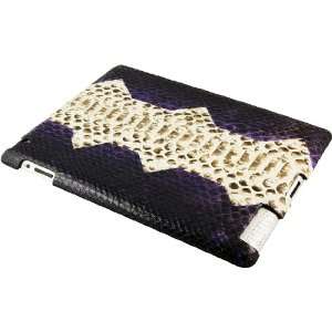 100% Genuine Python Snake Leather iPad 2 Case   Violet/Natural  