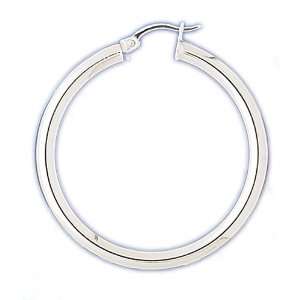 14kt White Gold 4mm Hoop Earrings Jewelry