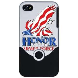 iPhone 4 or 4S Slider Case Silver Honor Our Armed Forces US American 