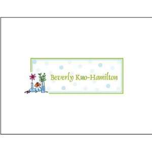 Queen Bee Personalized Folded Note Cards   Flower Vases Polka Dot