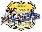 Retro Classic Car 1958 Chevy Impala Route 66 Pinup Waterslide Decal 