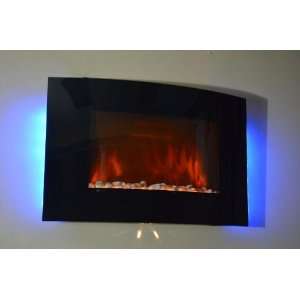   Glass Electric Fireplace Heater with Pebble and Backlight GV 520APB
