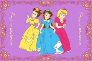 THREE PRINCESS IN PINK GIRLS ROOM GEL BACKED NON SLIP AREA RUG 3 X 5