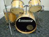 Vintage 5 Piece Blonde Ludwig Drum Set with Cymbal Stand Blue and 