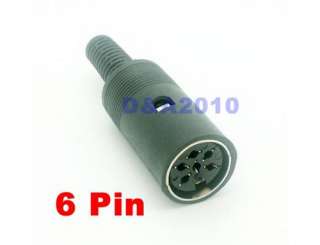 DIN female jack Cable Connector 6 Pin Plastic Handle  