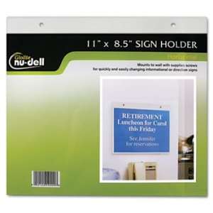   Plastic Sign Holder, Wall Mount, 8 1/2 x 11   NUD38008Z Electronics