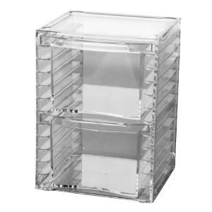  2 Drawer Acrylic Organizer (Clear) (7.25H x 5.25W x 4.75 