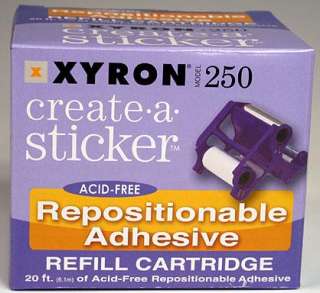 XYRON 250 CREATE A STICKER REFILL~ REPOSITIONABLE ,NEW  