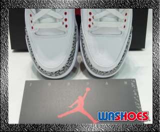2011 Nike Air Jordan 3 White Black Cement Red US 8~14  