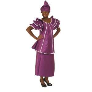  Purple Brocade Pleated Skirt Set 