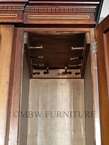 Antique English Mahogany Victorian 5Ft 3 Door Armoire Wardrobe Closet 