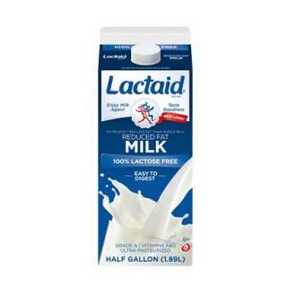 Lactaid Milk 100% Lactose Free Reduced Fat 0.5 gal product details 