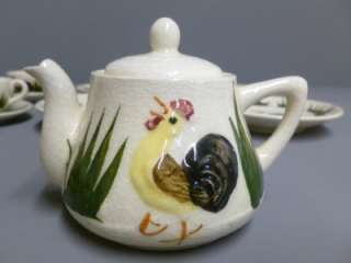Antique Vintage Childs Tea Set Rooster Decoration Japan Porcelain 