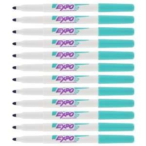  Expo 2 Dry Erase Markers, Fine Point, Aqua Blue, Pack of 
