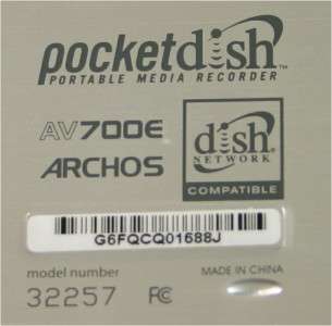 ARCHOS POCKETDISH AV700E  AV 700 E AV700 d  