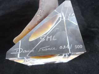 DAUM FRANCE ART GLASS CRYSTAL 6 STALLION HORSE HEAD AUTHENTIC  