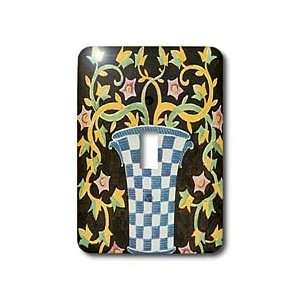 TNMGraphics Art Deco Plus   Plant in Blue Tiled Vase   Light Switch 