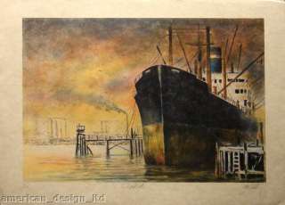 John Kelly Dockside boat Japon paper HS NR L@@K  