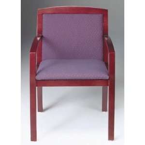   Chair   Curvilinear Arms Finish Pearwood, Fabric Ashley   Aubergine