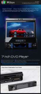 D1307 1Din 7 Detachable Car Stereo Player USB/SD/AVI/DVD//Pod 