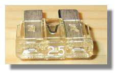  is for five ATC 25 Amp (Clear) Automotive Blade Fuses. The fuses 