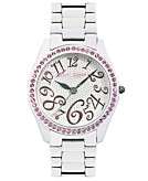 Betsey Johnson Watch, Womens White Ion Plated Mixed Metal Bracelet 