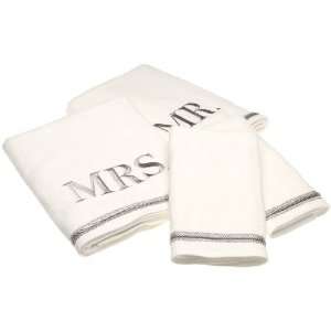  Avanti Mr and Mrs 4 Piece Towel Set, White