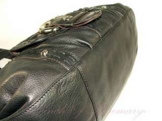 Makowsky Ibiza Leather Satchel Handbag Purse Black  