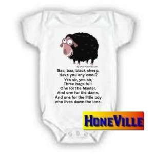 BAA BAA BLACK SHEEP creeper sleeper bodysuit t shirt infant baby one 