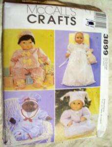 McCalls 3899 OOP BABY DOLL CLOTHES IN 3 SIZES Pattern  