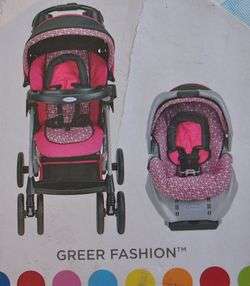 NEW Graco Alano Baby Travel System Snugride GREER FASHION Pink 