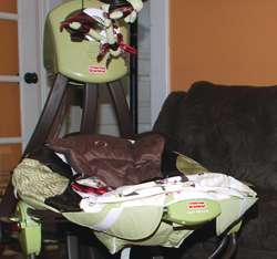 The cradle swing provides a safe, comfortable place for baby to rest.