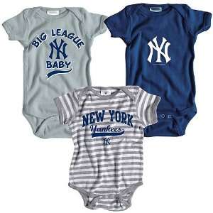 New York Yankees 3 Pack Boys Big League Baby Creeper Set by Soft as a 