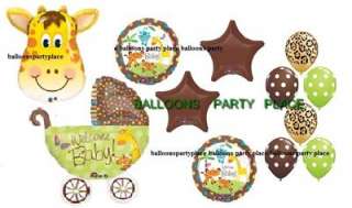   GIRAFFE lime leopard chocolate balloons Baby shower PARTY supplies