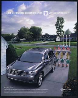 2008 Toyota Highlander Sport SUV Backup Camera Print Ad  