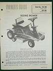 VINTAGE MTD RIDING MOWER OWNERS MANUAL PARTS LIST MODEL