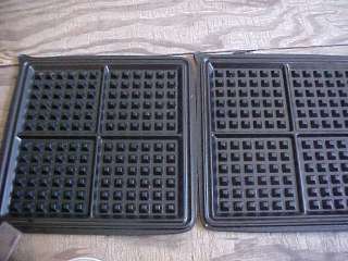Black & Decker Grill Griddle Waffle Baker Maker 4 Square Removeable 