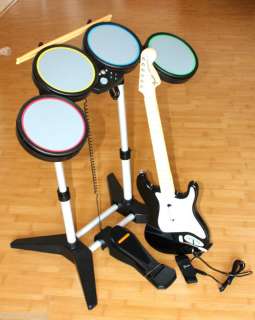 Rock Band Instruments Drums Drum w/ Sticks and Guitar for Xbox 360 