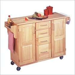   Furniture w/Breakfast Bar Natural Kitchen Cart 095385042288  