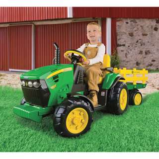 John Deere Battery Operated Ground Force 12V Tractor w/Trailer 