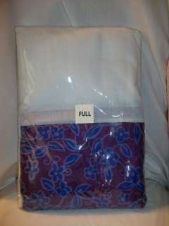 nwt full size bed skirt/dust ruffle purple/blue floral  