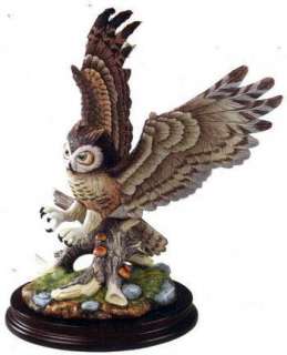ANDREA BY SADEK BIRD GREAT HORNED OWL W WOOD, ESQUISITE  