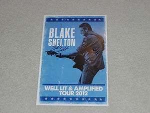 Blake Shelton Well Lit & Amplified Tour 2012 Blue Poster Autographed 