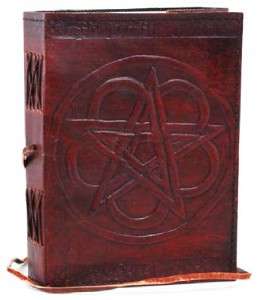 Pentagram Leather Blank Book Journal Book of Shadows Grimoire Wicca 