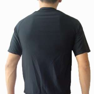 SPEEDO Mens Swim Shirt Rash Guard Zip Black XL  