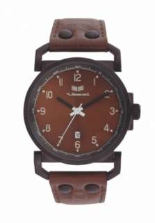 Vestal Observer Brown Black Leather Band Wrist Watch  