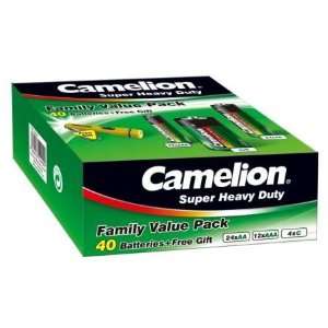   Camelion Super Heavy Duty Green Batteries Family Pack 40 Electronics