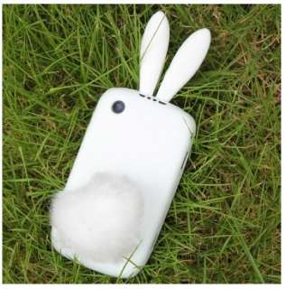 white Rabbit BB 8520 Hard Back Cover / Case For Blackberry Curve 8520 