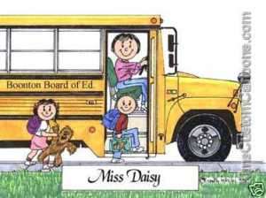 CUTE* Personalized School Bus Driver Cartoon Gift Idea  